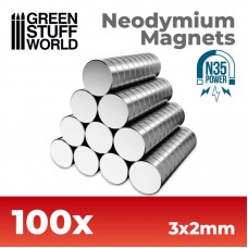 Magneti Neodimio 3x2mm - 100 unità (N35)